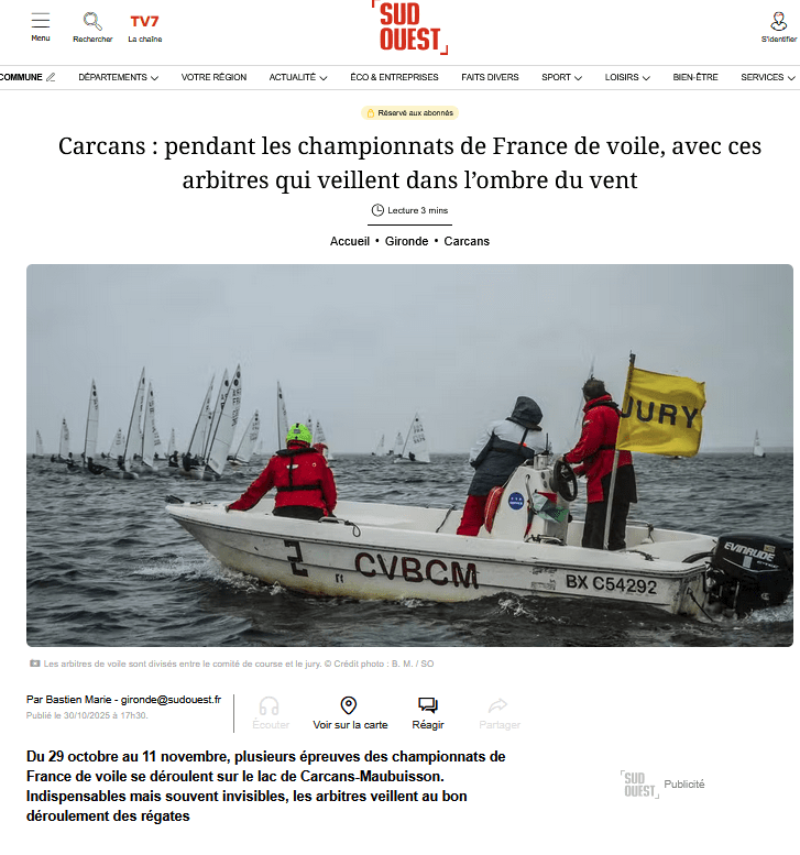 Article SUD OUEST - Championnat FR EUROPE 2025